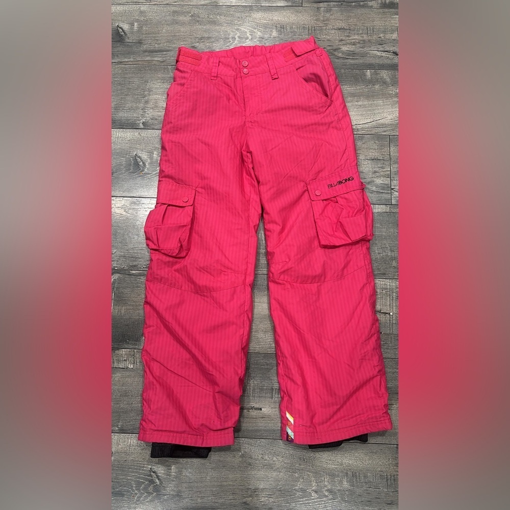 Billabong Kids' Bright Pink Cargo Pants for the snow